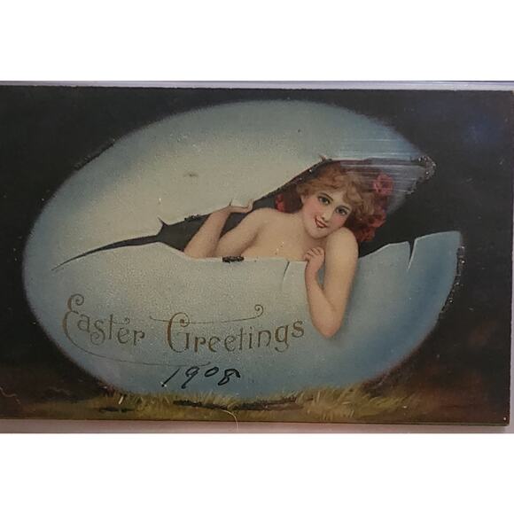 Lot Of Four Vintage Antique Embossed Postcards Flowers Birthday Easter - Picture 4 of 9